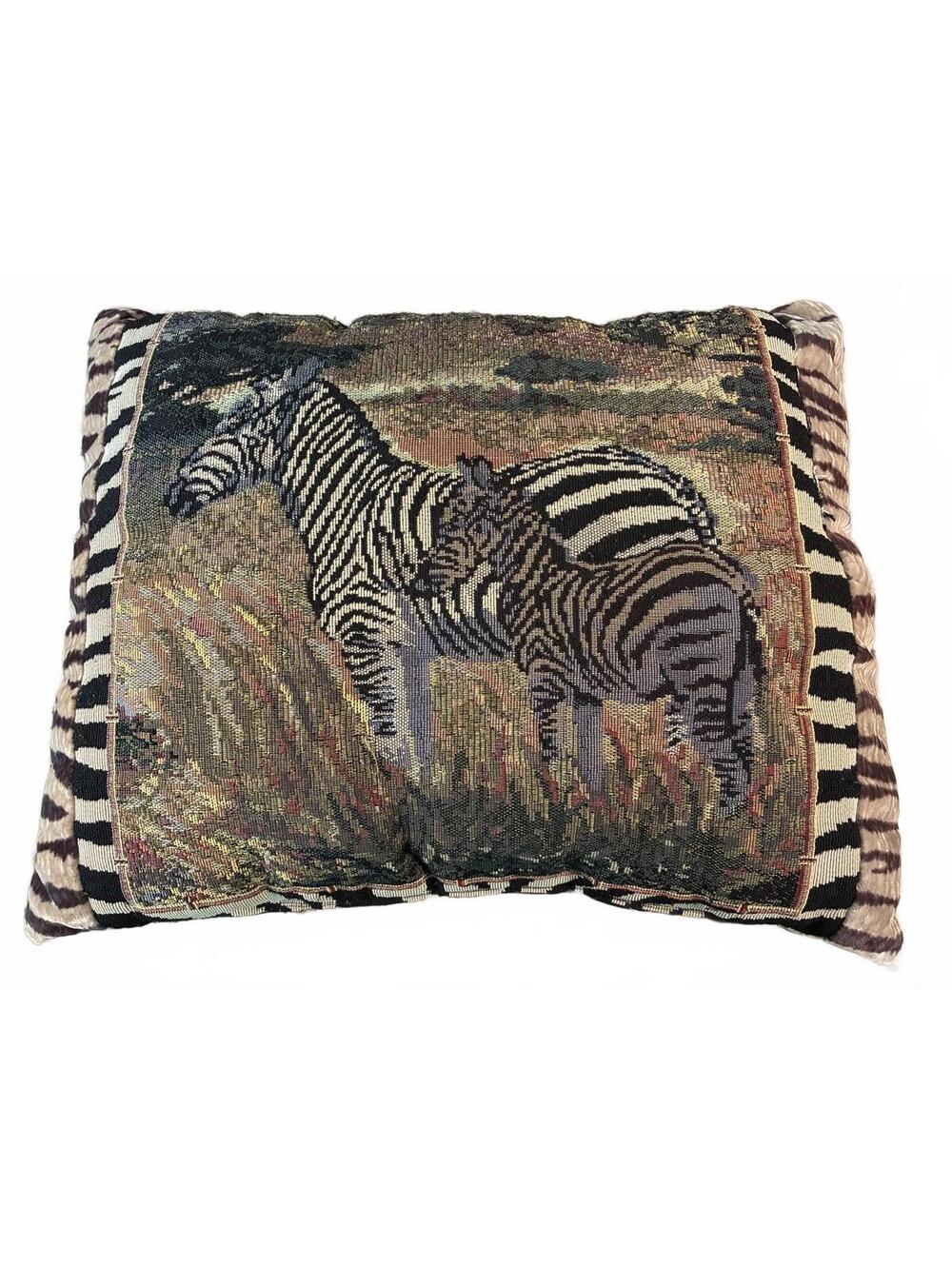Vintage Zebra Tapestry Pillow 20x16 Safari Animal Print